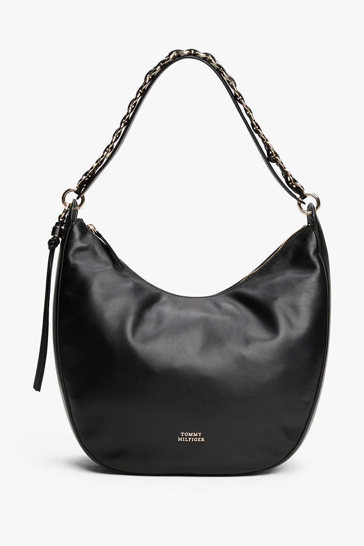 9/30まで値下げ中！トミーフィルガー ブラックレザーハンドバッグ TOMMY HILFIGER トミーヒルフィガー バッグ レディース ハンド