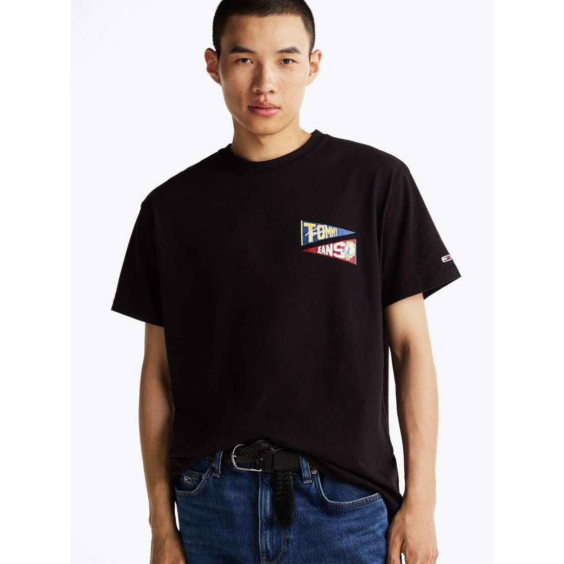 ★国内発送★【 JEANS】トミージーンズ メンズ Tシャツ トミージーンズ TOMMY JEANS ロゴワッペンTシャツ （ネイビー