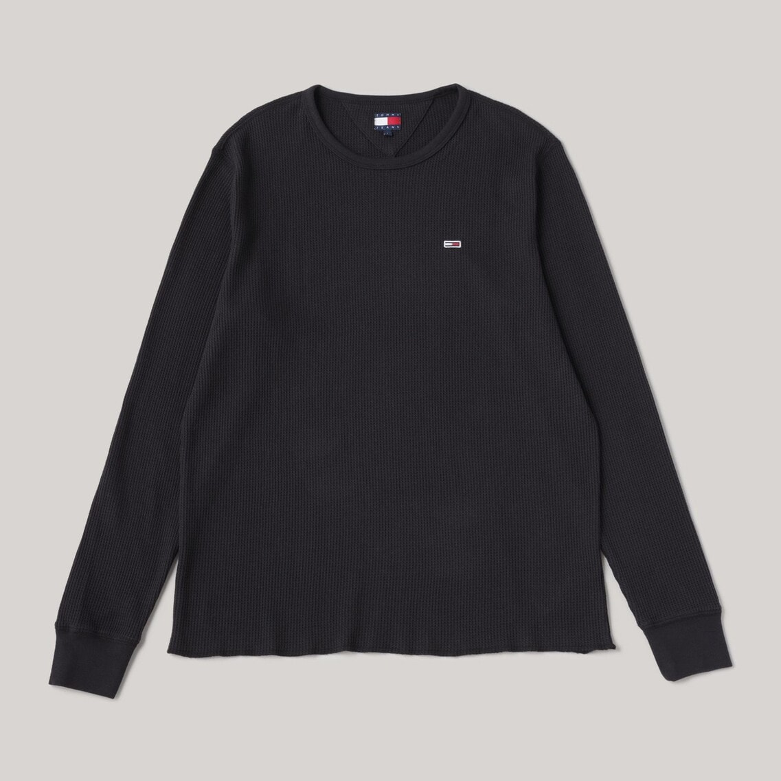   JEANS モノグラムワッフルロングTシャツ 海外限定 TOMMY HILFIGER｜スリムワッフルロングスリーブTシャツ