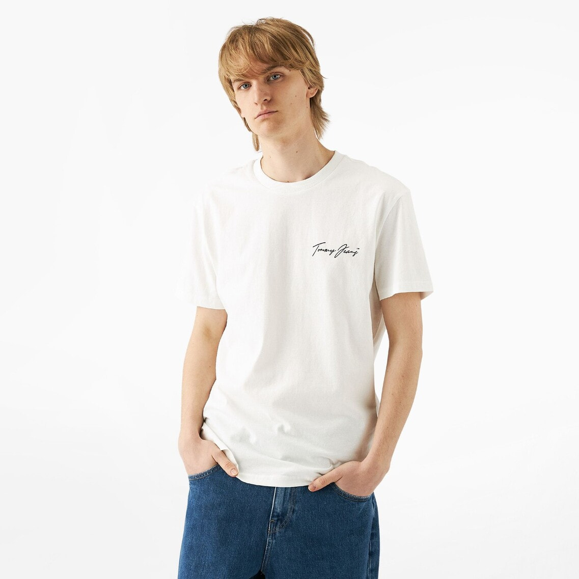 ★国内発送★【 JEANS】トミージーンズ メンズ Tシャツ TOMMY JEANS (トミージーンズ) バックロゴ 長袖 デニムシャツ