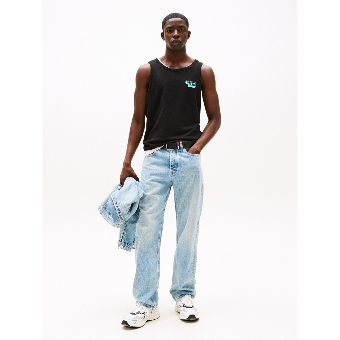 3点でさらに10％OFF】スリムスタックタンクトップ | トミー ジーンズ