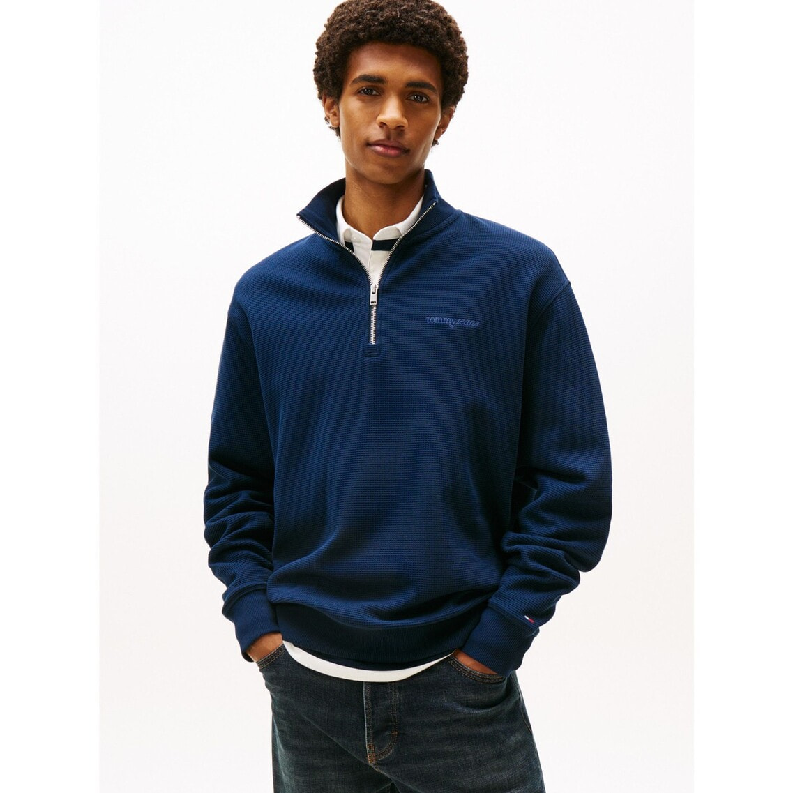トミーヒルフィガー　ネイビー トレーナー オーガニックコットン TOMMY HILFIGER トミーヒルフィガー トレーナー スウェット