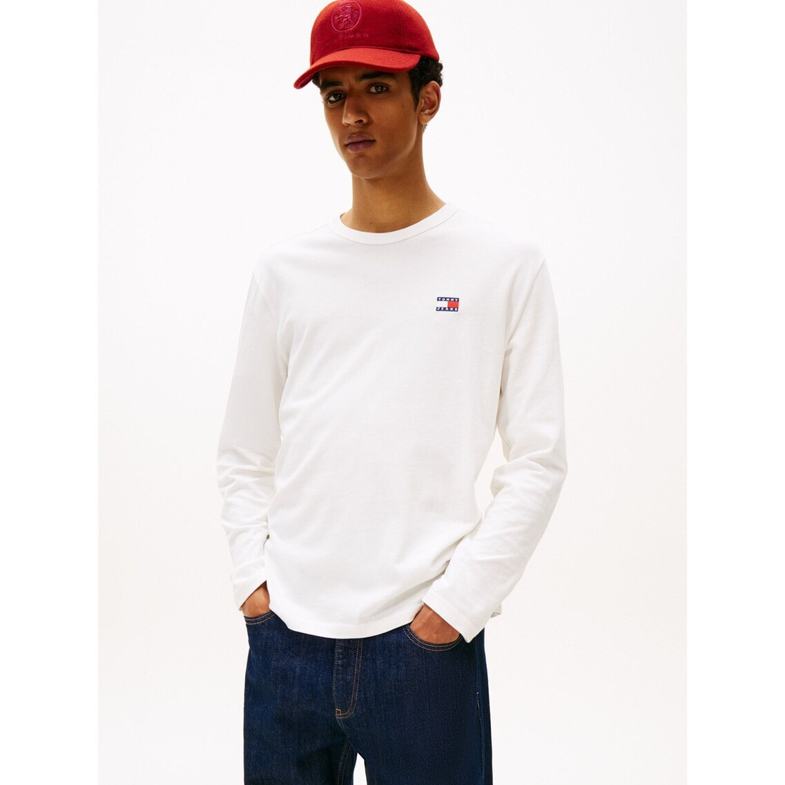 トミージーンズ  JEANS エッセンシャルリブストライプロングスリーブトップ （ライトブルー） トミージーンズ TOMMY JEANS エッセンシャルリブストライプ