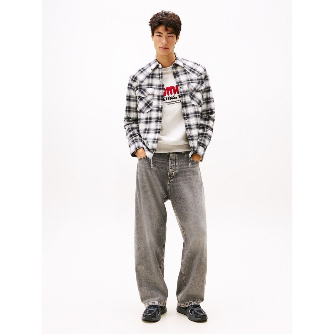 トミー ジーンズ（ JEANS）/レギュラーフランネルチェックシャツ 3点でさらに10％OFF】レギュラーフランネルチェックシャツ | トミー