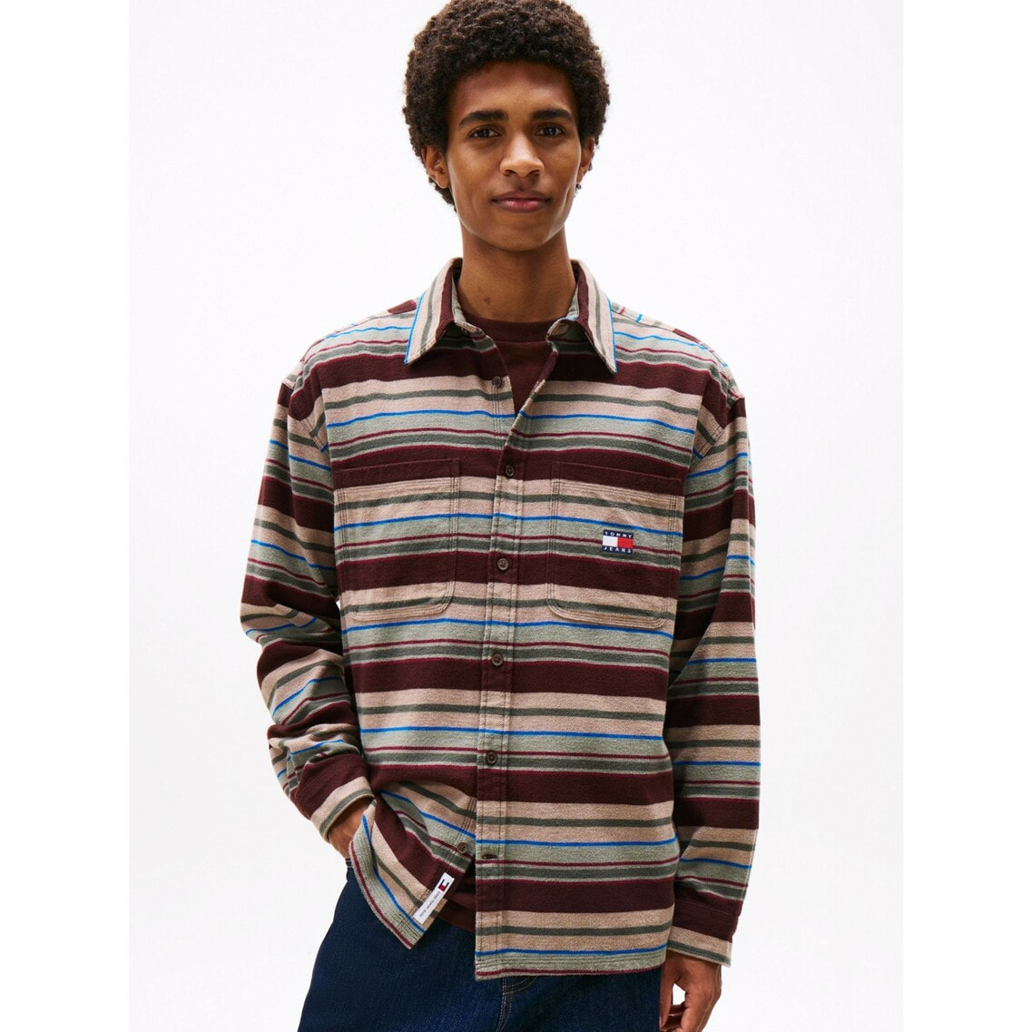 90sトミーヒルフィガーレースアッププルオーバーシャツ 3点でさらに10％OFF】ユーティリティフランネルオーバーシャツ