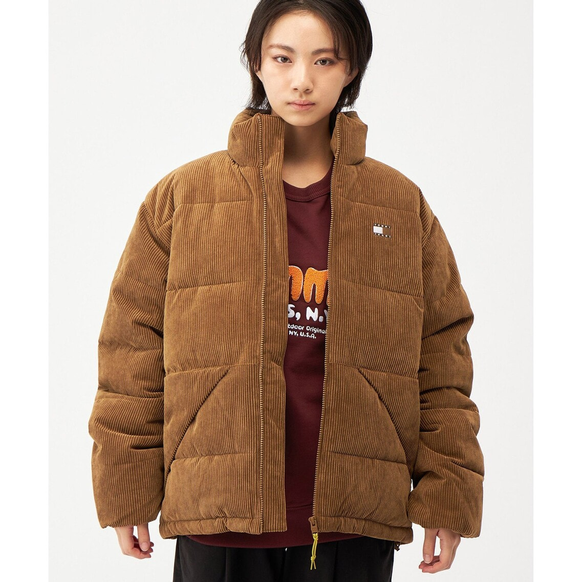 トミージーンズ（トミーヒルフィガー）　牛革ジャケット コーデュロイパッファーエクストリームジャケット | トミー ジーンズ