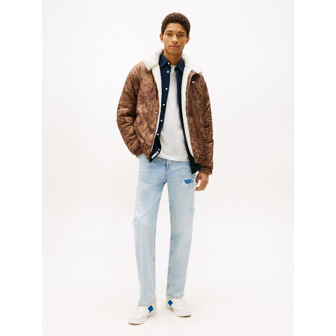 【美品】ブラームス ベルテッドジャケット インディゴ 羽織 M〜L相当 ポイント7倍】リバーシブルテディジャケット | トミー ジーンズ