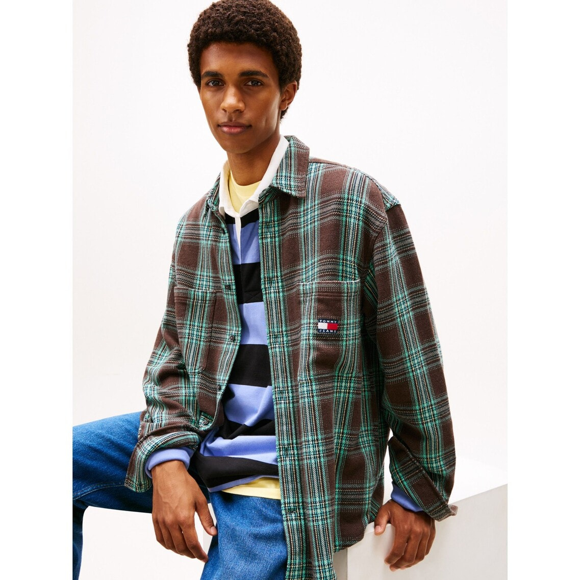 リラックスチェックブラッシュオーバーサイズシャツ | トミー ジーンズ