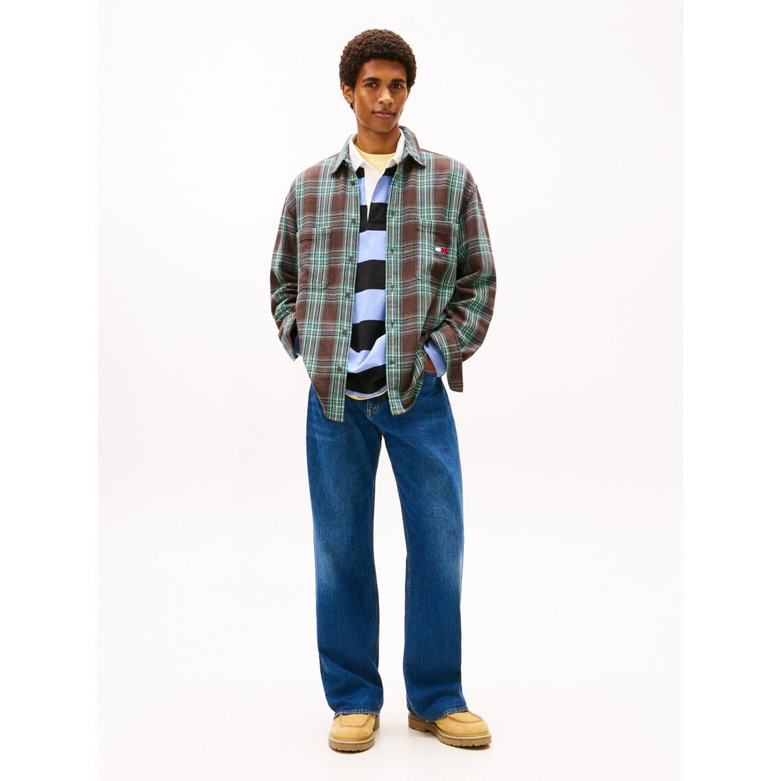 リラックスチェックブラッシュオーバーサイズシャツ | トミー ジーンズ