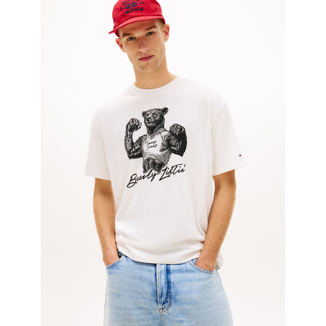 リラックスフィットベアプリントショートスリーブTシャツ | トミー