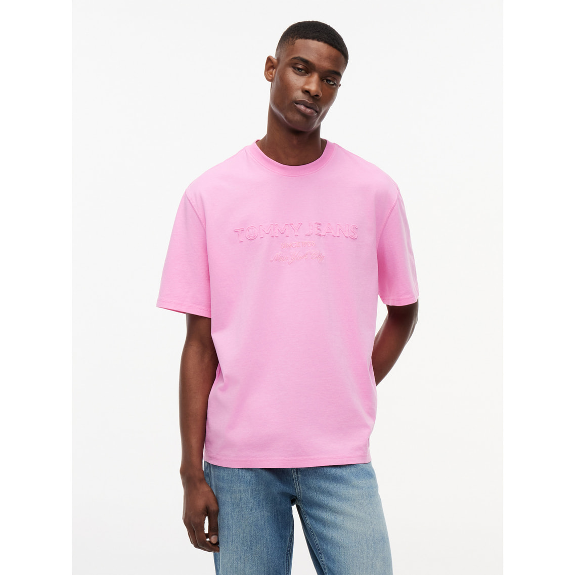 【Mサイズ】Tシャツ ピンク 90s ニュークラシックショートスリーブTシャツ | トミー ジーンズ