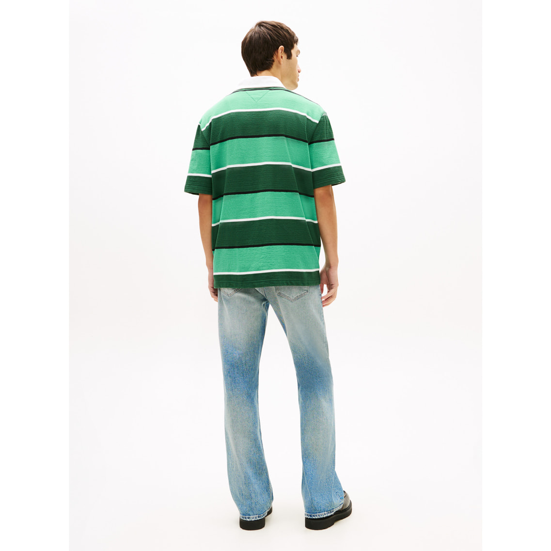 新作 トミージーンズ ラガーシャツ tommy jeans（トミー ジーンズ）の「リラックスカラーブロック