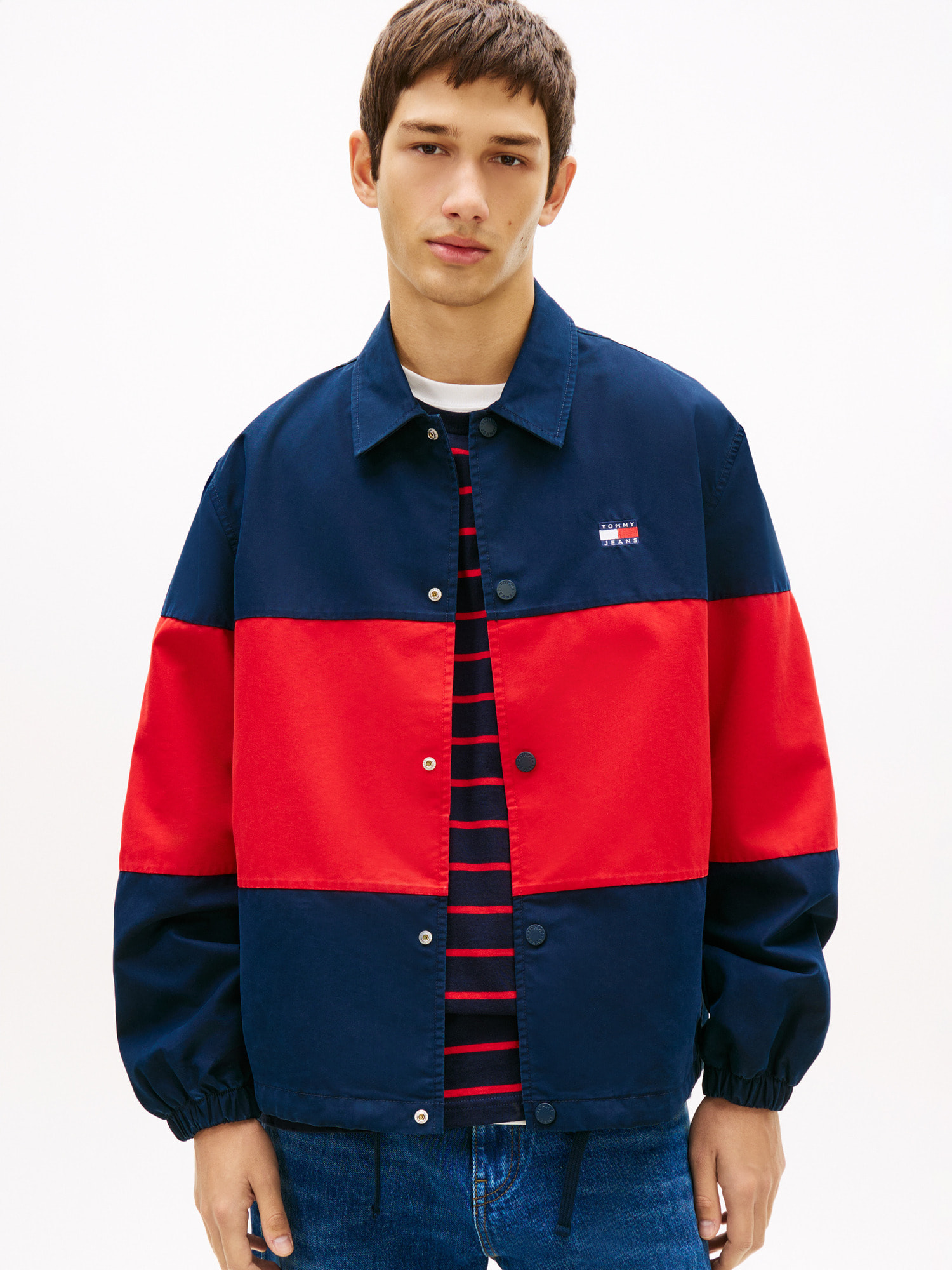 さらに10％ off】【JANG WON YOUNG着用】カラーブロックオーバーシャツ 
