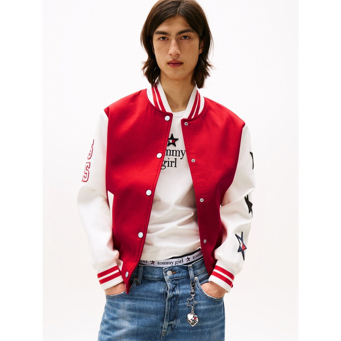  GIRLリバーシブルジャケット　ショートパンツ　Kトミーヒルフィガー Tommy Girl バーシティジャケット | トミー ジーンズ | トミー