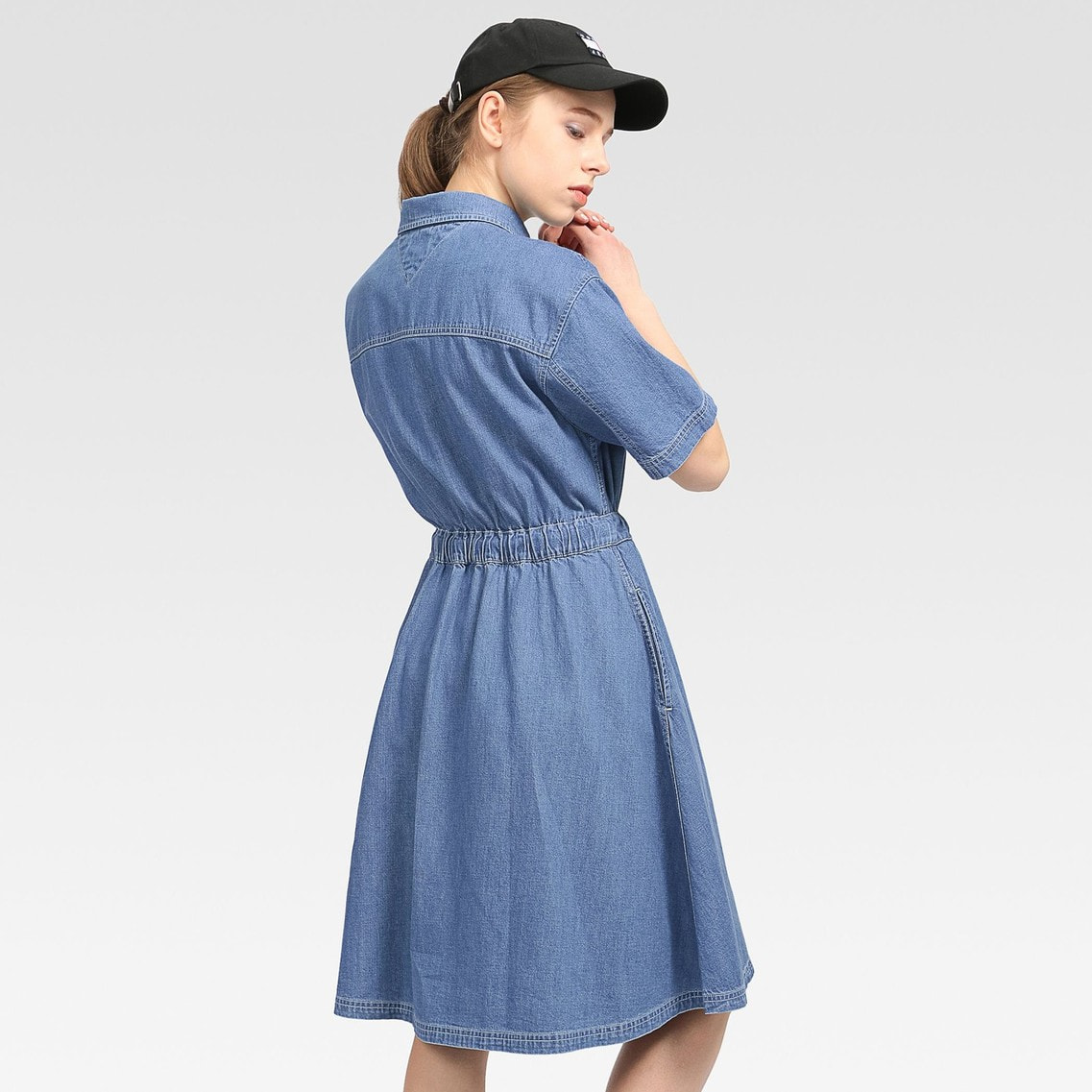 超特価激安 トミーヒルフィガー レディース ワンピース トップス Denim Dress Blue Denim 工場直送 Euroccl Com