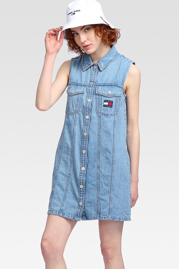 Tommy Jeans シグネチャー ロゴ ミディドレス ワンピース 大注目 大注目