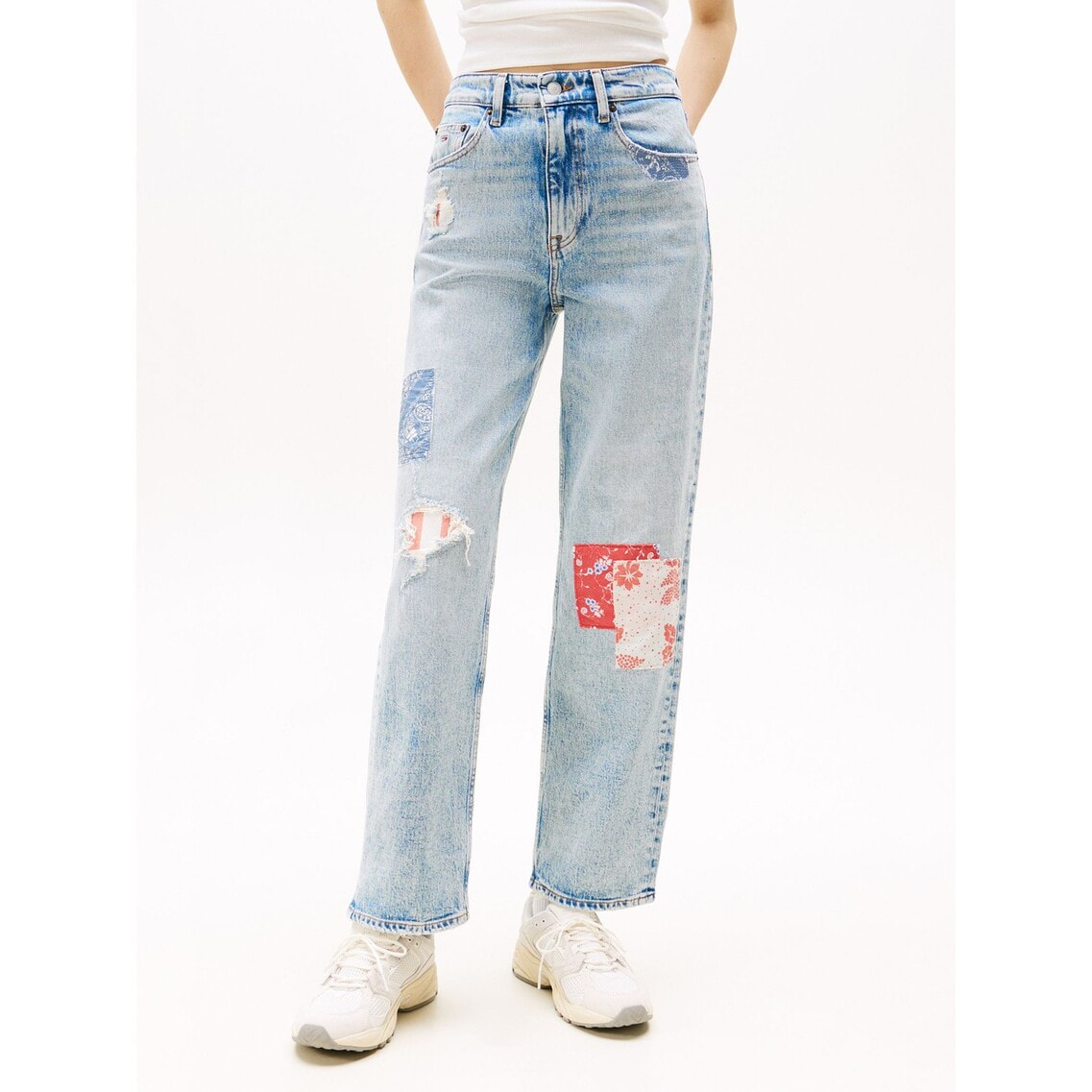 2点でさらに10％OFF】ハイウエストスリムストレートジーンズ