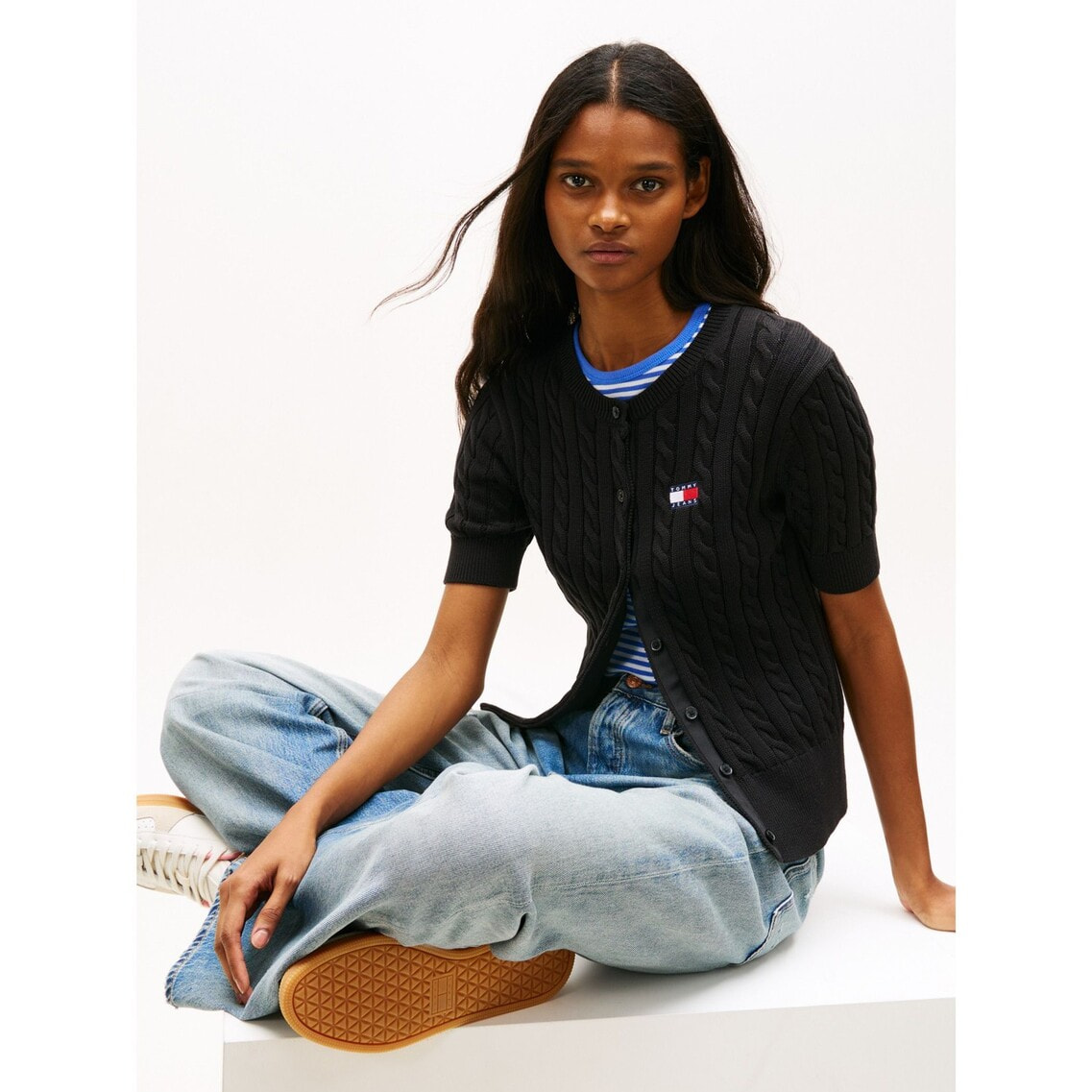 トミージーンズ　ニットカーディガン 楽天市場】リラックスバッジマルチツイストカーディガン TOMMY JEANS