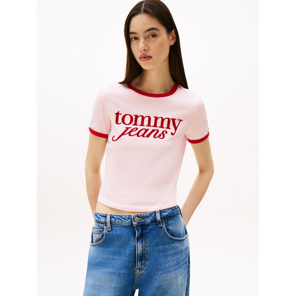 2点でさらに10％OFF】スリムスクリプトリンガーTシャツ | トミー