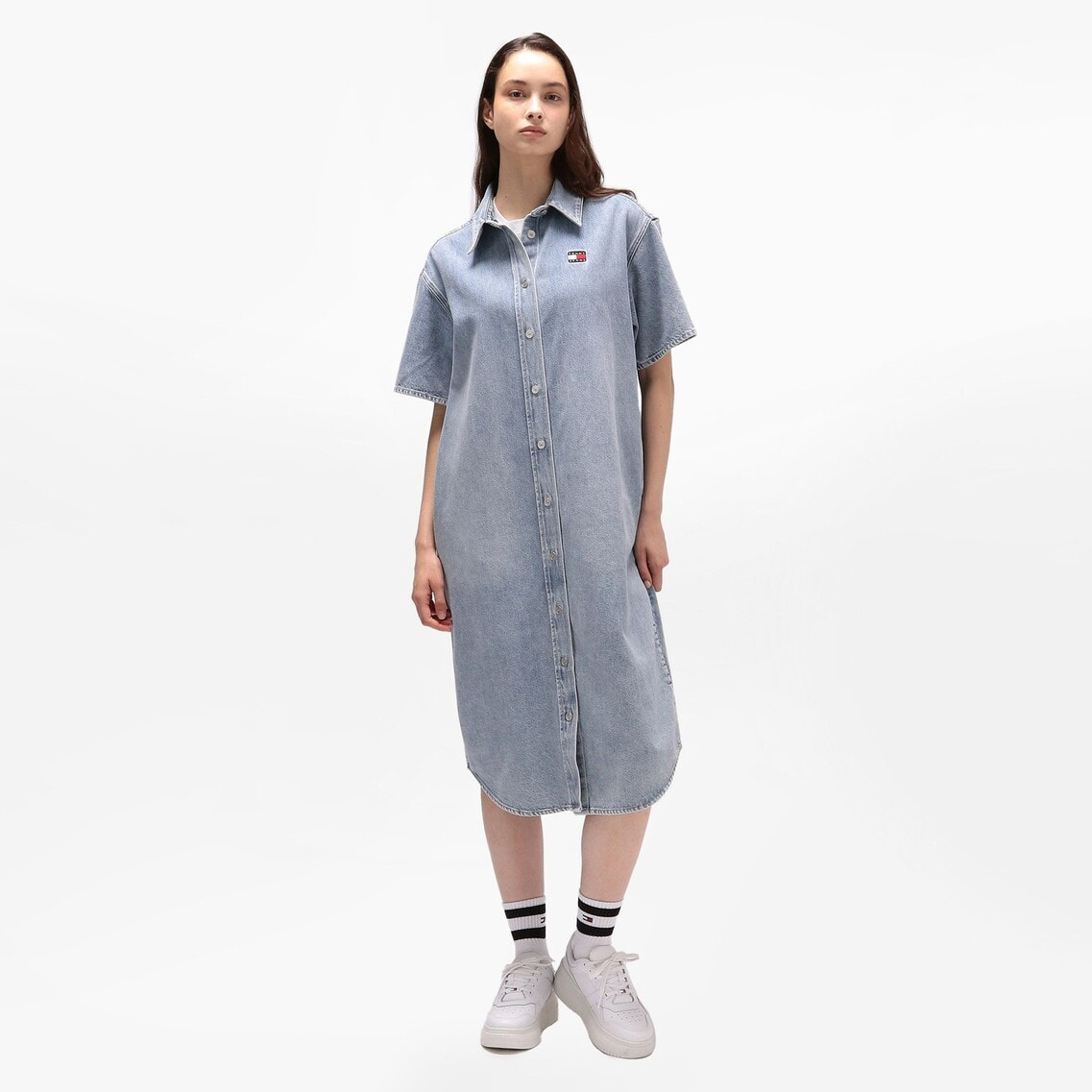 デニムショートスリーブシャツワンピース | トミー ジーンズ