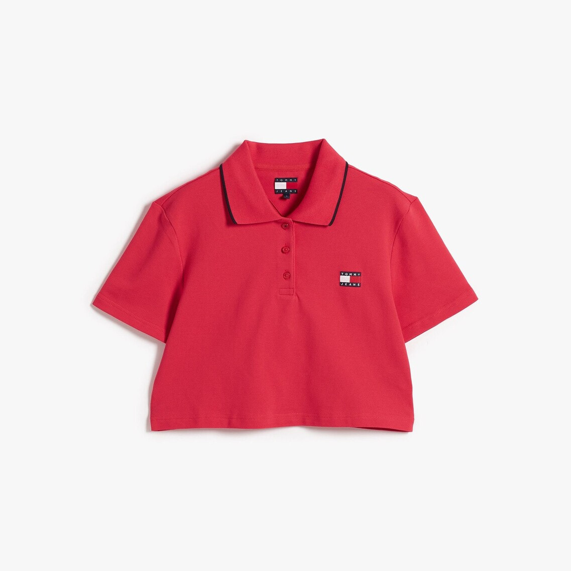 クロップドバッジショートスリーブポロシャツ | トミー ジーンズ