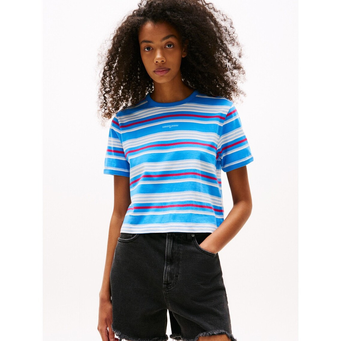 tシャツ レギュラースクリプトボーダーTシャツ レディース レギュラースクリプトボーダーTシャツ | トミー ジーンズ