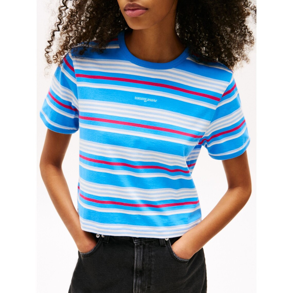 tシャツ レギュラースクリプトボーダーTシャツ レディース レギュラースクリプトボーダーTシャツ | トミー ジーンズ