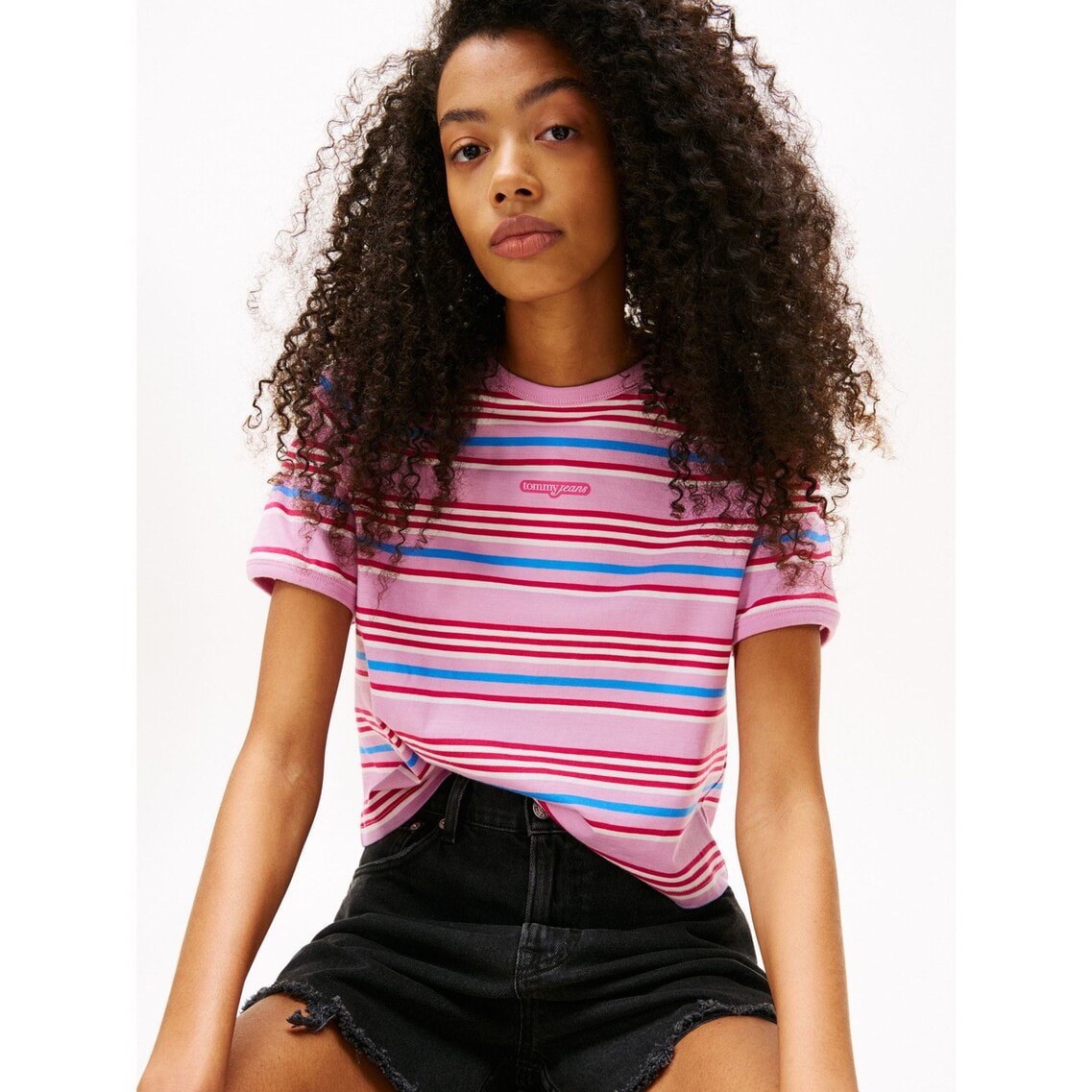 tシャツ レギュラースクリプトボーダーTシャツ レディース レギュラースクリプトボーダーTシャツ | トミー ジーンズ