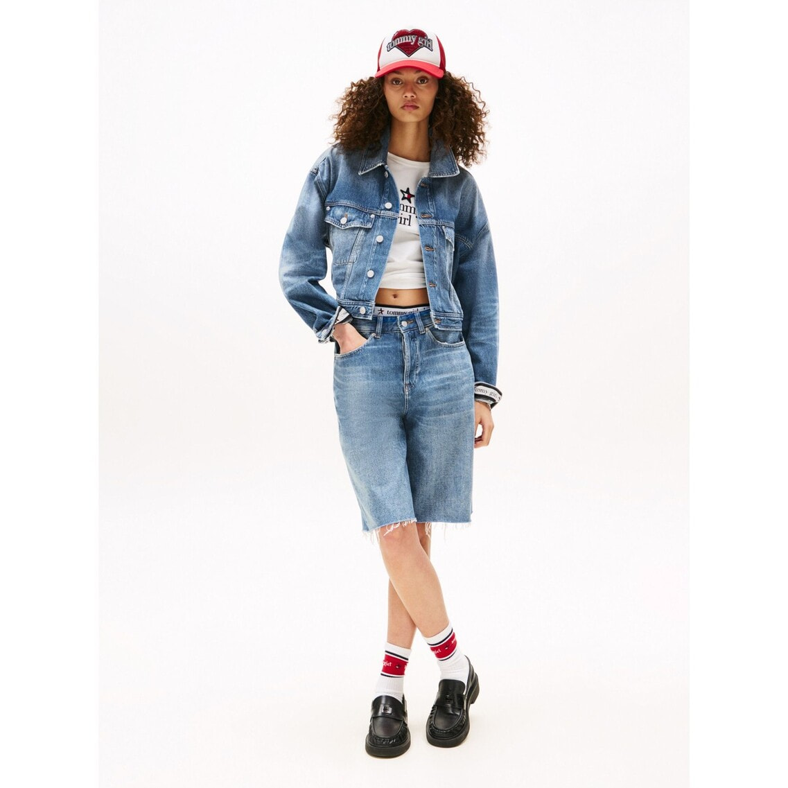 ★ Jeans★オーバーサイズクロップドトラッカージャケット Tommy Girl オーバーサイズクロップドトラッカージャケット