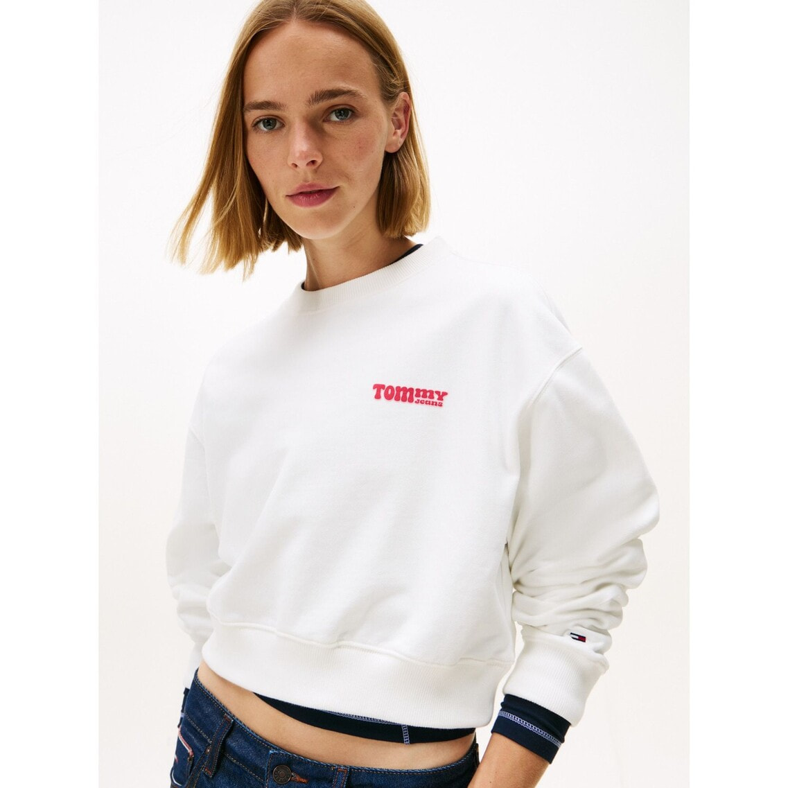 リラックスクロップドクルーネックトレーナー | トミー ジーンズ