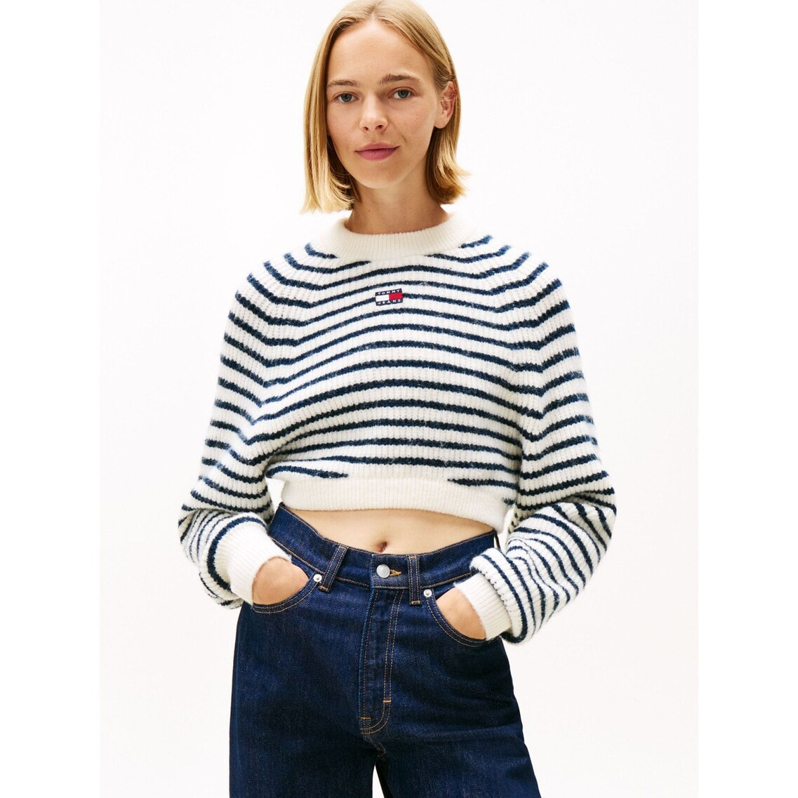 トミー ジーンズ（ JEANS）/クロップドバッジセーター 3点でさらに10％OFF】クロップドバッジセーター | トミー ジーンズ