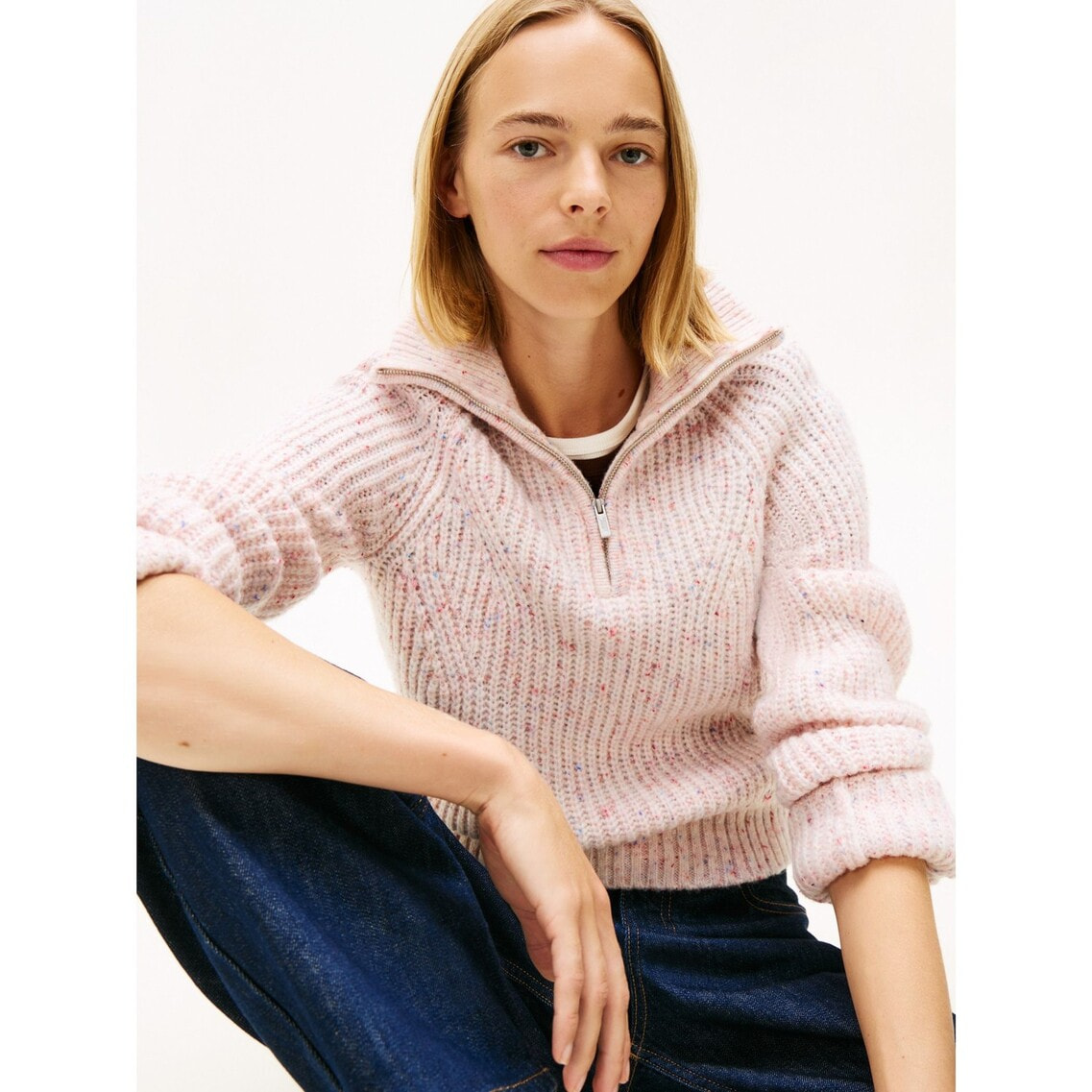 クオータージップネップセーター | トミー ジーンズ | トミー