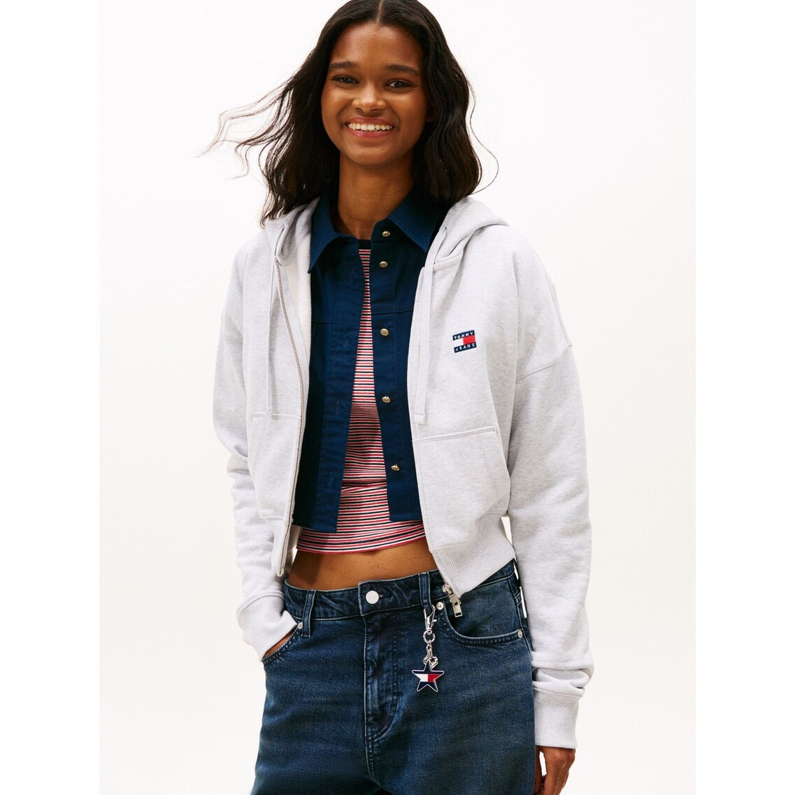 ボクシークロップドジップアップパーカー | トミー ジーンズ | トミー