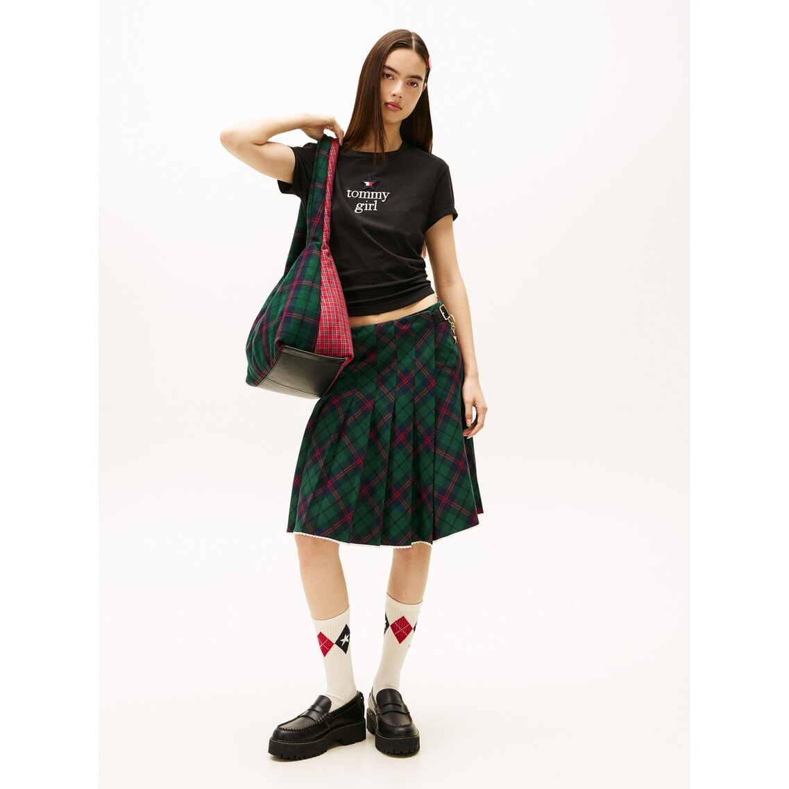 Tommy Girl タータンチェックミディプリーツスカート | トミー