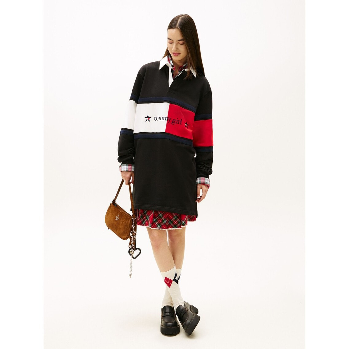 トミーヒルフィガー　ラガーシャツワンピース Tommy Girl スターグラフィックラガーワンピース | トミー ジーンズ