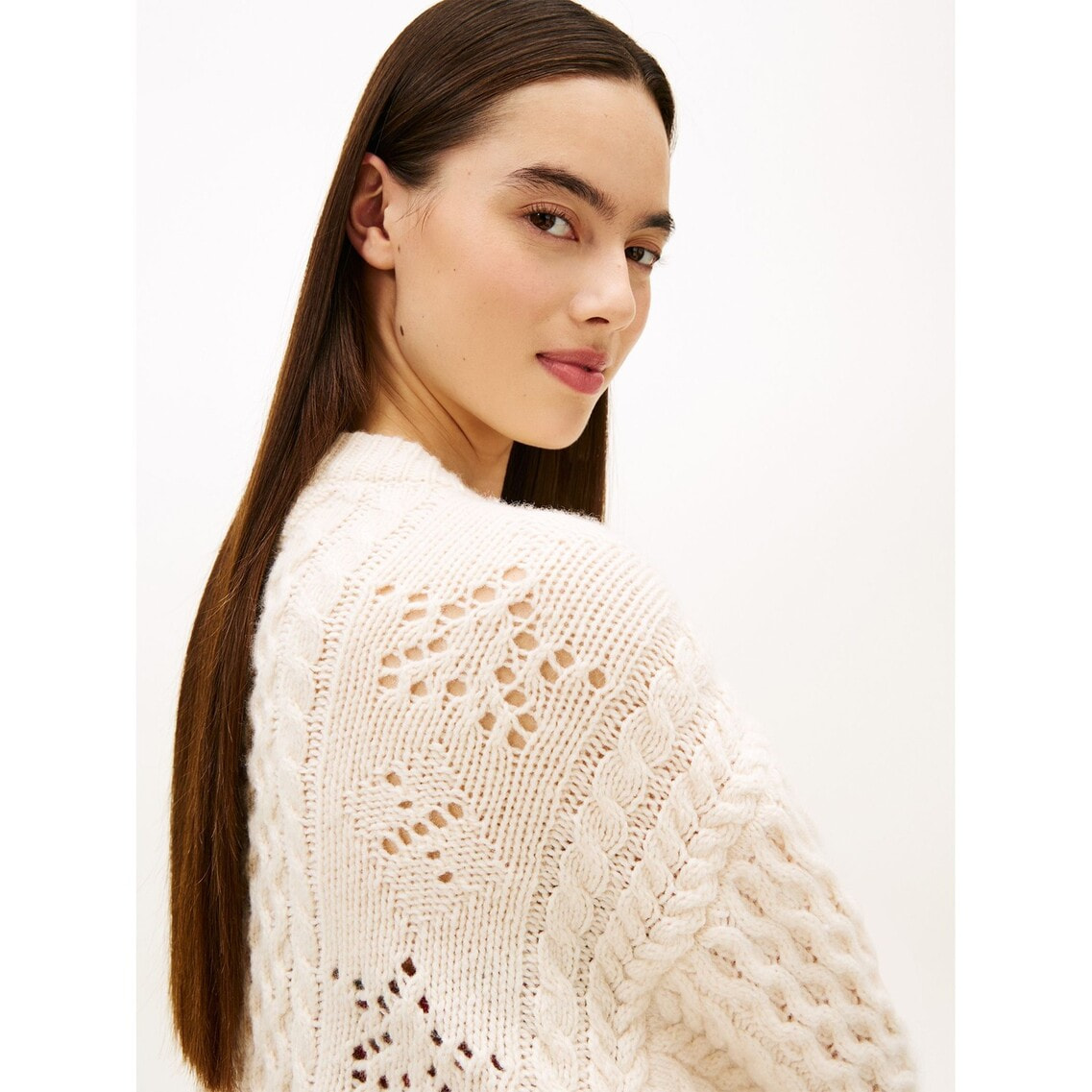 JANG WON YOUNG着用】Tommy Girl プレッピーケーブルカーディガン