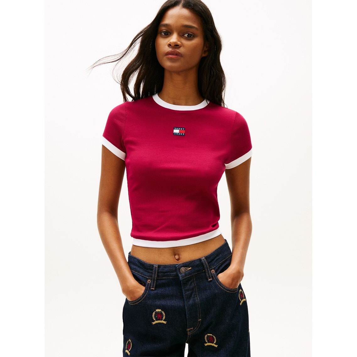 スリムバッジショートスリーブリブTシャツ | トミー ジーンズ | トミー