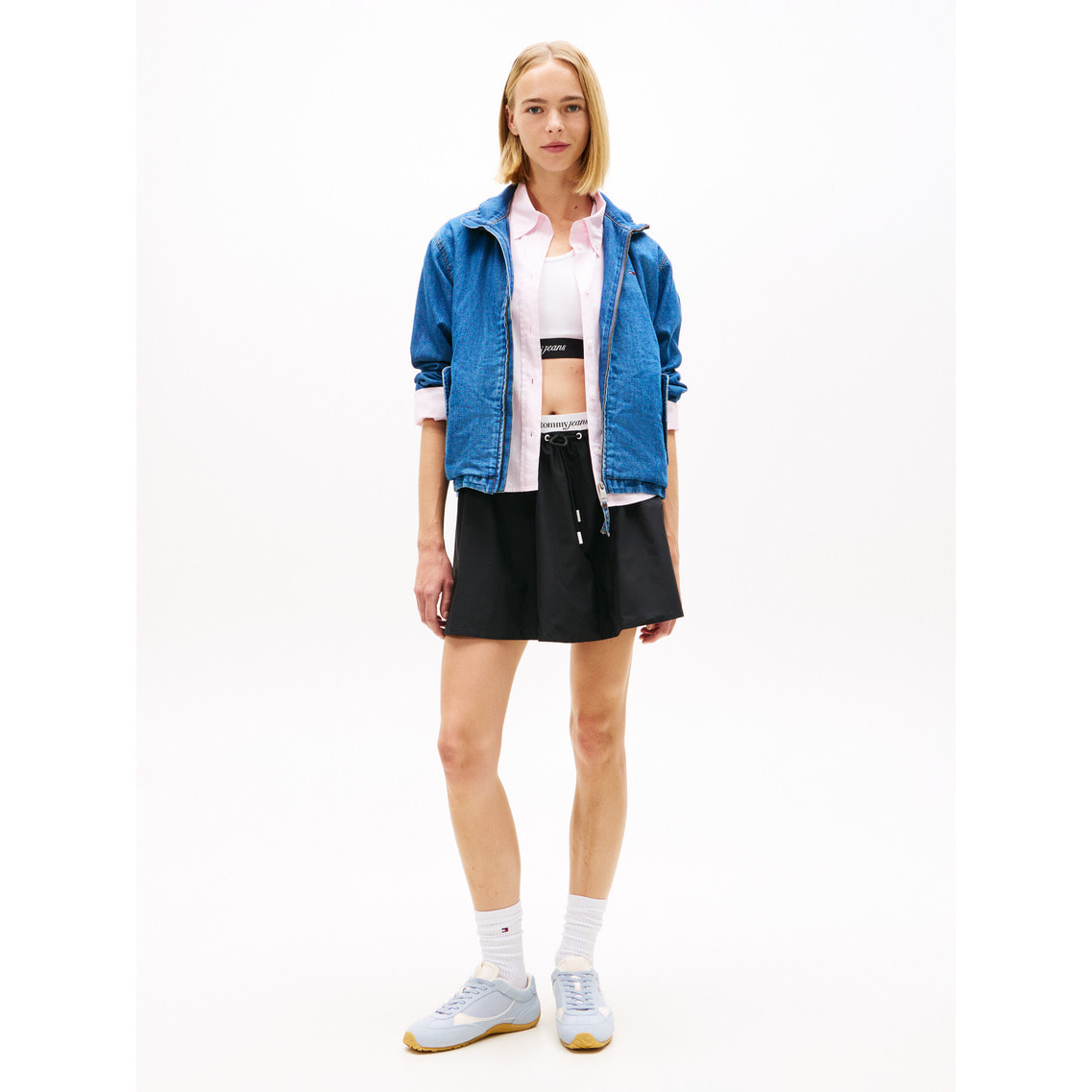  JEANS トミージーンズ/シャンブレーロゴカラージャケット/DM21155/サイズ:L/Aランク/75【中古】 2点でさらに10％ off】【JANG WON YOUNG着用】シャンブレージャケット