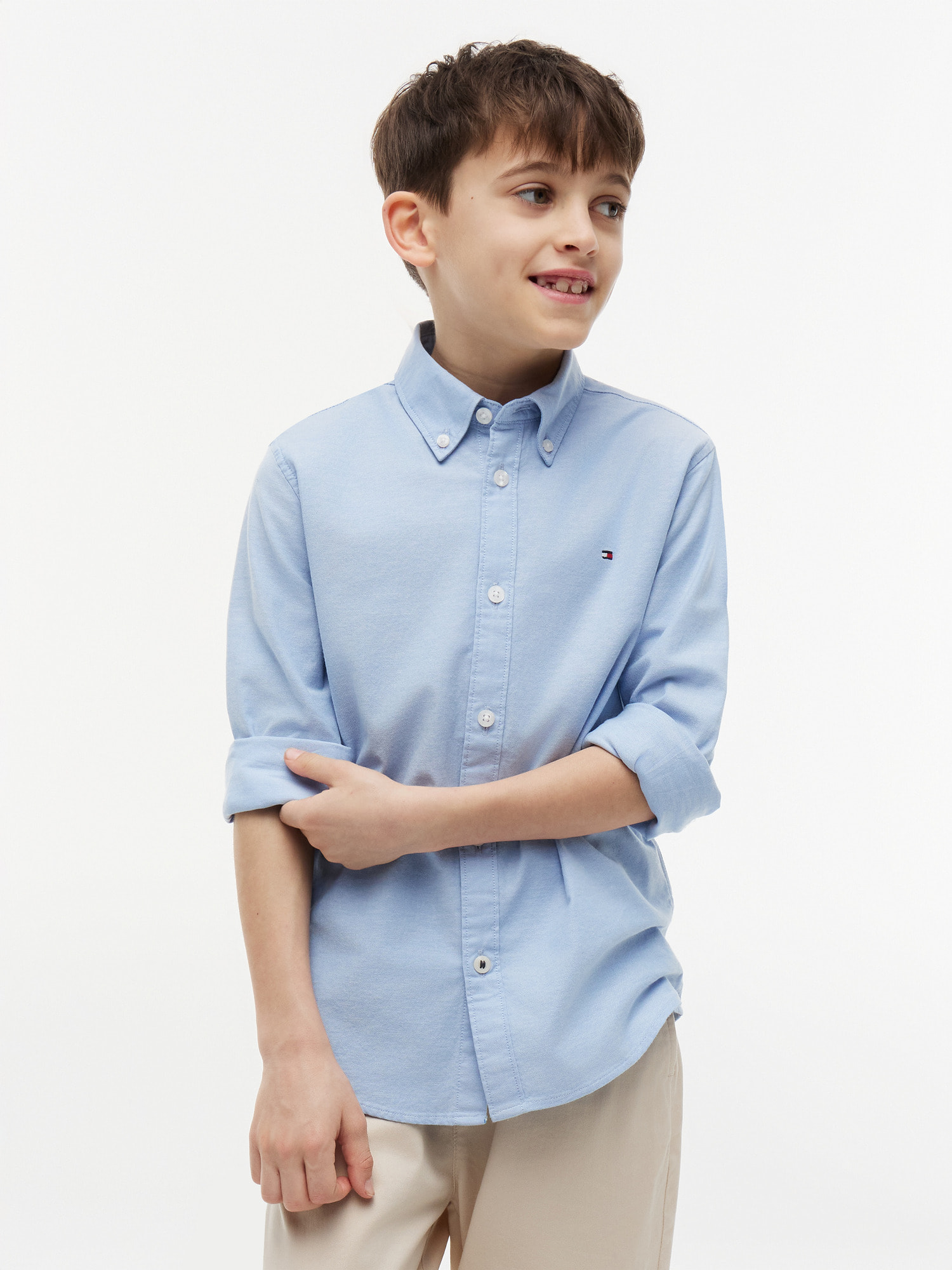 Bogey Boys ネイビー Mサイズ シャツ　日本未入荷 BOYS ストレッチオックスフォードシャツ | トミー ヒルフィガー