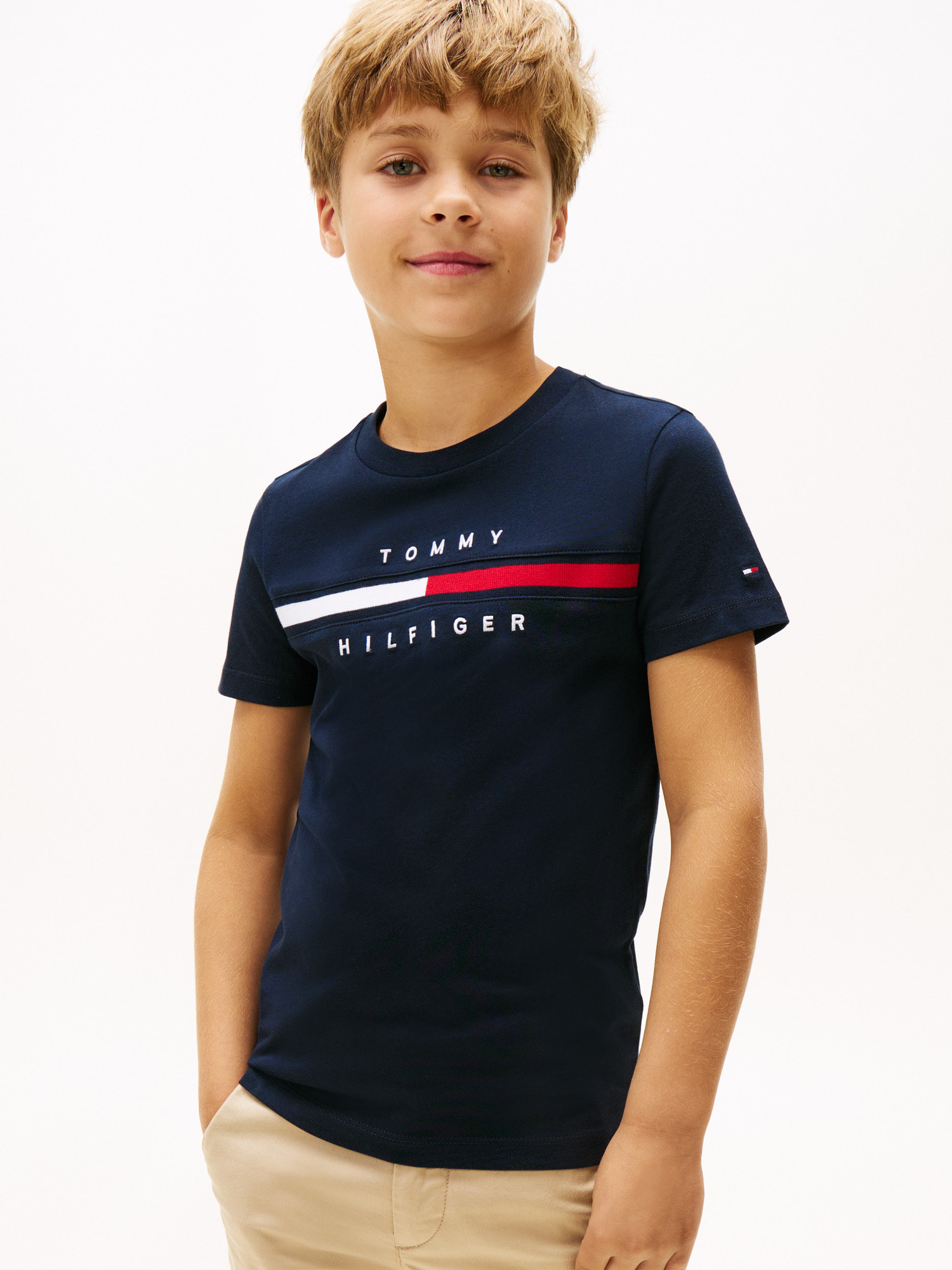 フラッグリブインサートTシャツ | トミー ヒルフィガー キッズユニ