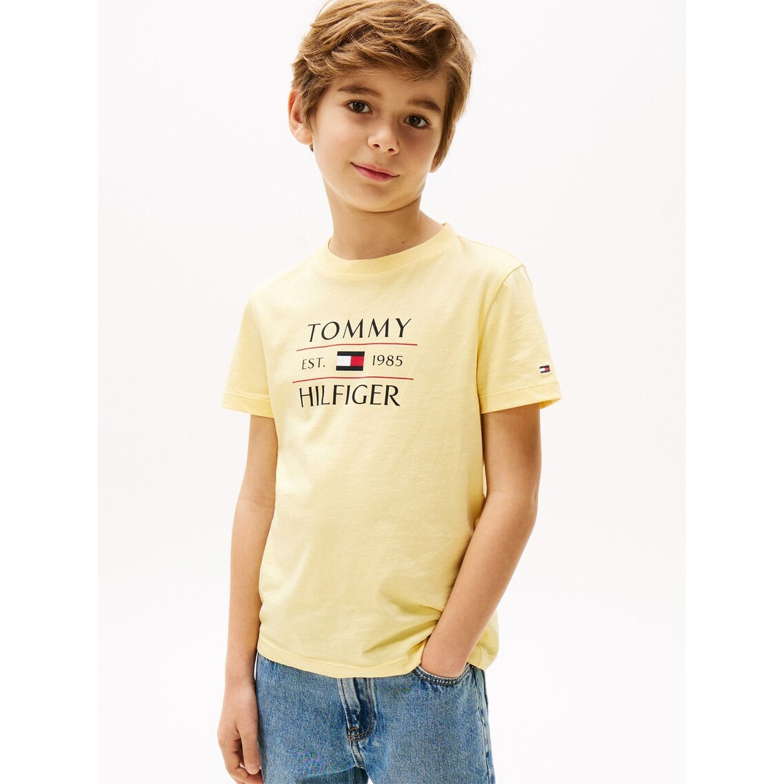 即発送   トミーヒルフィガー Tシャツ KIDS フラッグリブインサートTシャツ | トミー ヒルフィガー