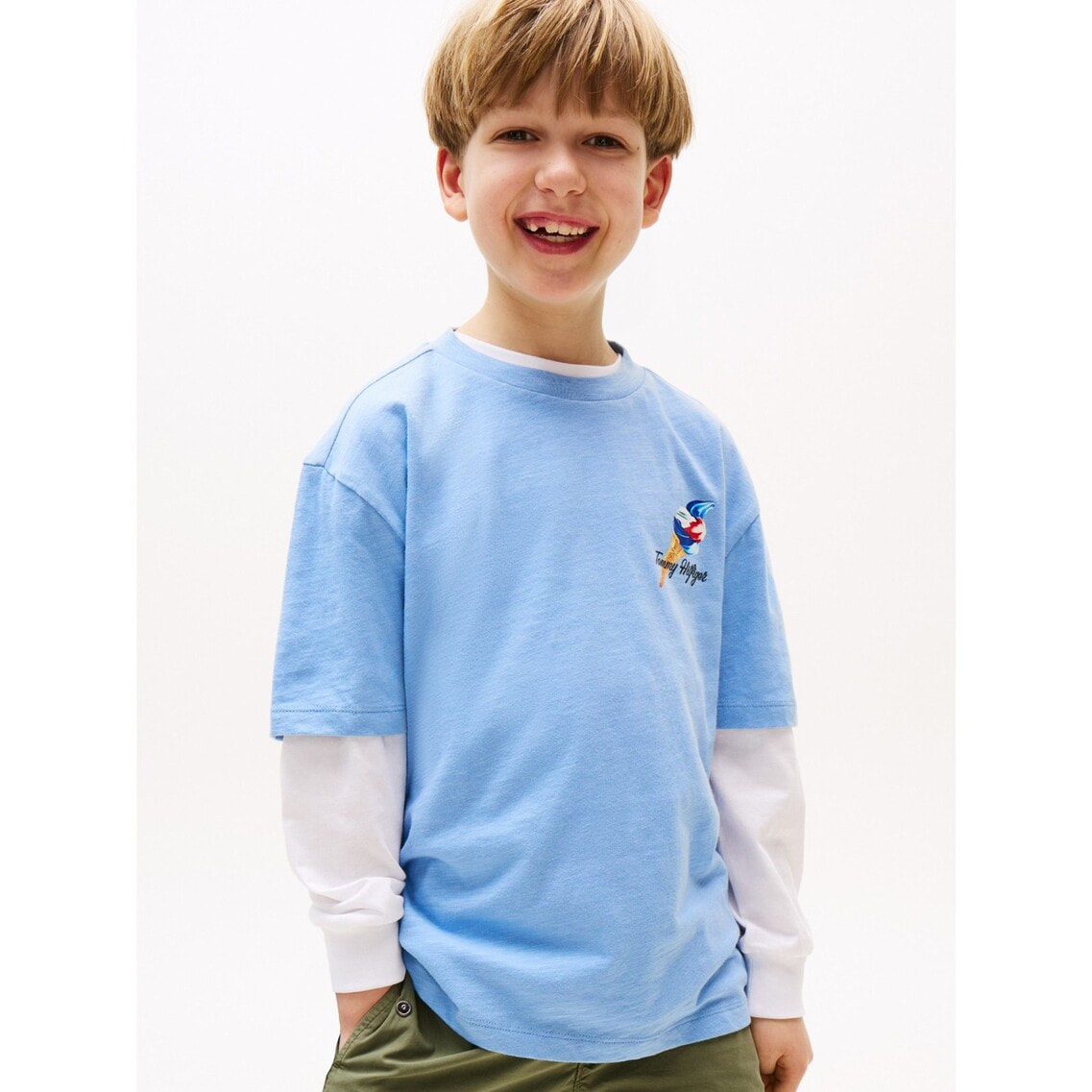 トミー BOYS フォトプリントスラブショートスリーブTシャツ | トミー