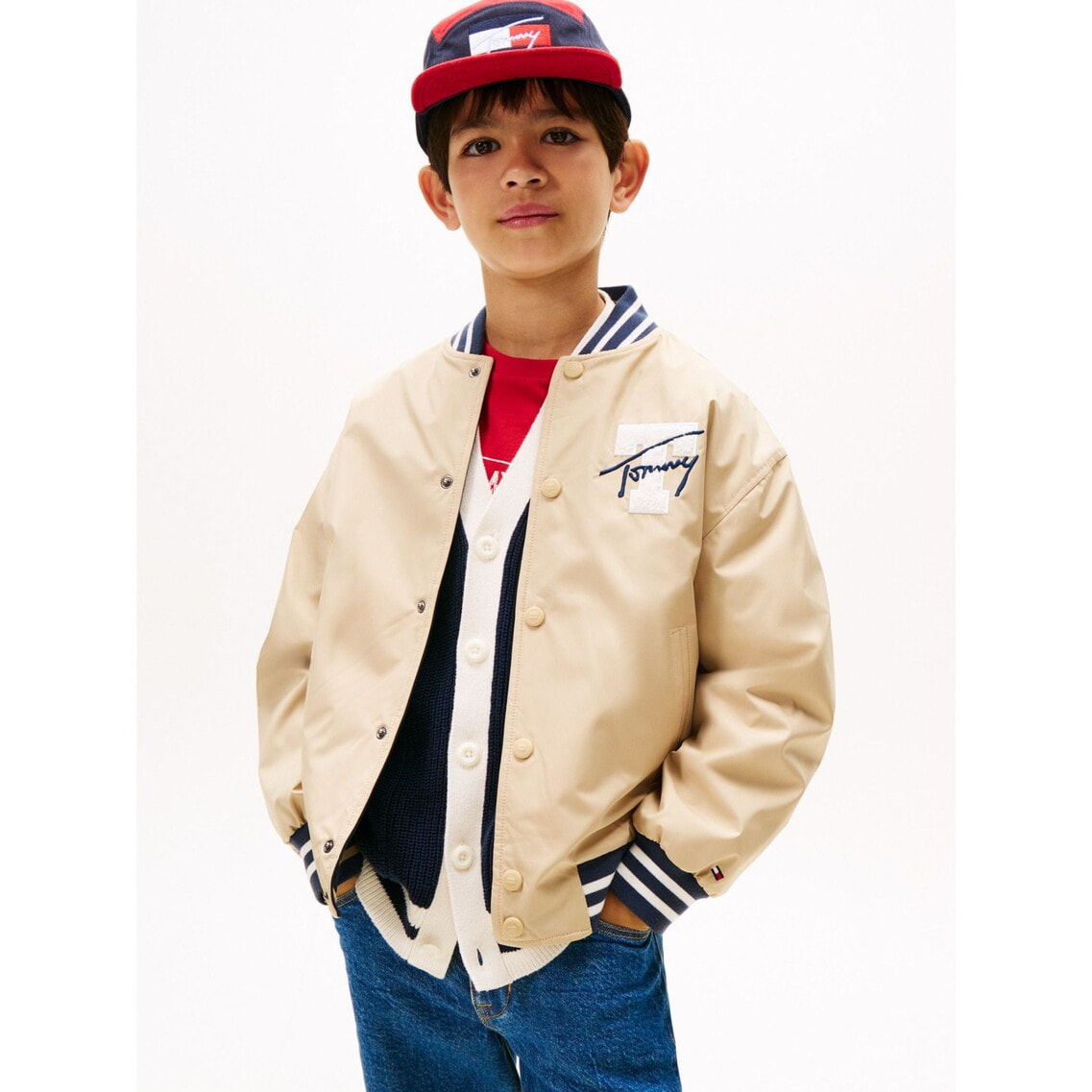 ☆オシャレ☆トミーヒルフィガー テーラージャケットハーフパンツセット 128 90年代 ビンテージ トミーヒルフィガー ハーフ丈 コットン