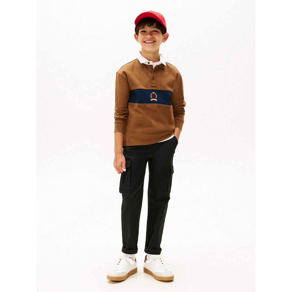 2点でさらに10％OFF】BOYS ライン入りロングスリーブポロシャツ