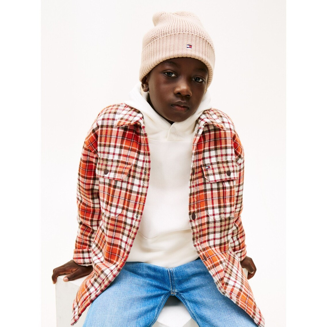 BOYS フリースランニングチェックオーバーシャツ | トミー