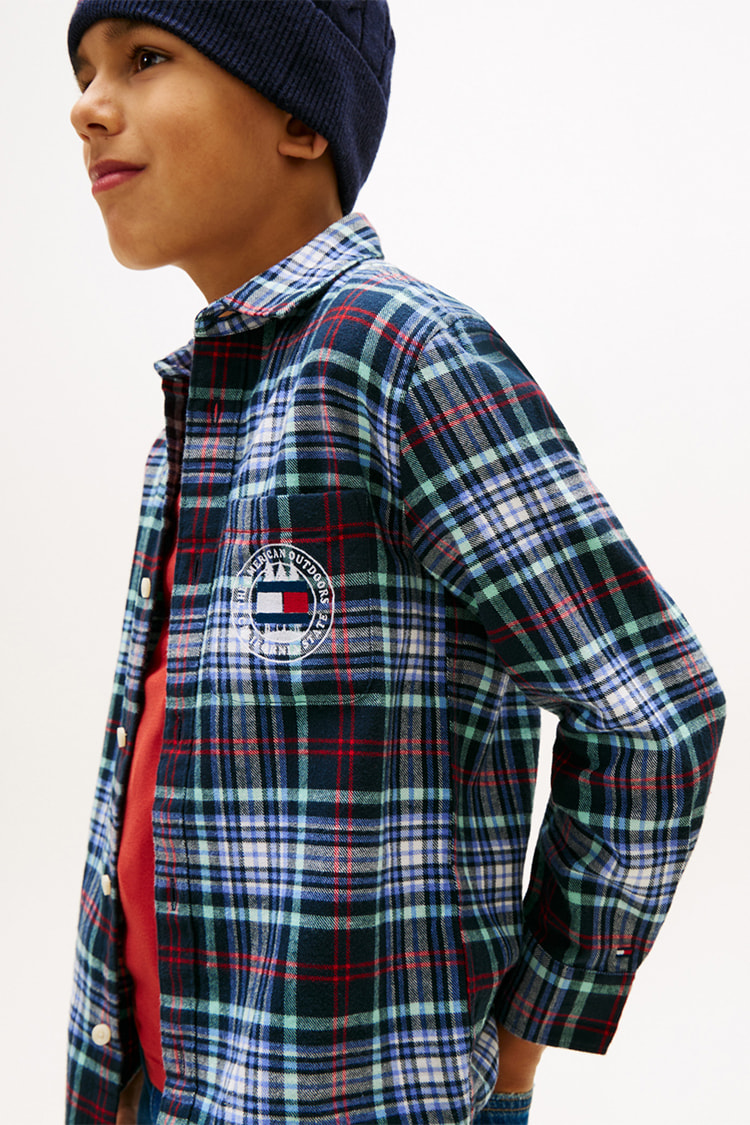 【サイズL☆美品】トミーフィルフィガーゴルフ　フリース紺パンツ　チェックロゴ総柄 中古 レディース トミーヒルフィガーゴルフ TOMMY HILFIGER GOLF 半袖