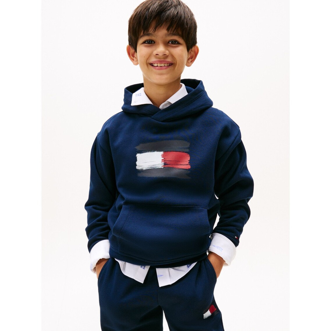 トミーヒルフィガー　ネイビー トレーナー オーガニックコットン TOMMY HILFIGER（トミー・ヒルフィガー） スウェットカットソー MEDIUM