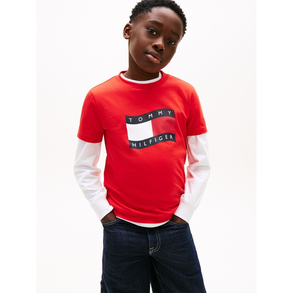 BOYS ウェイビーフラッグショートスリーブTシャツ | トミー