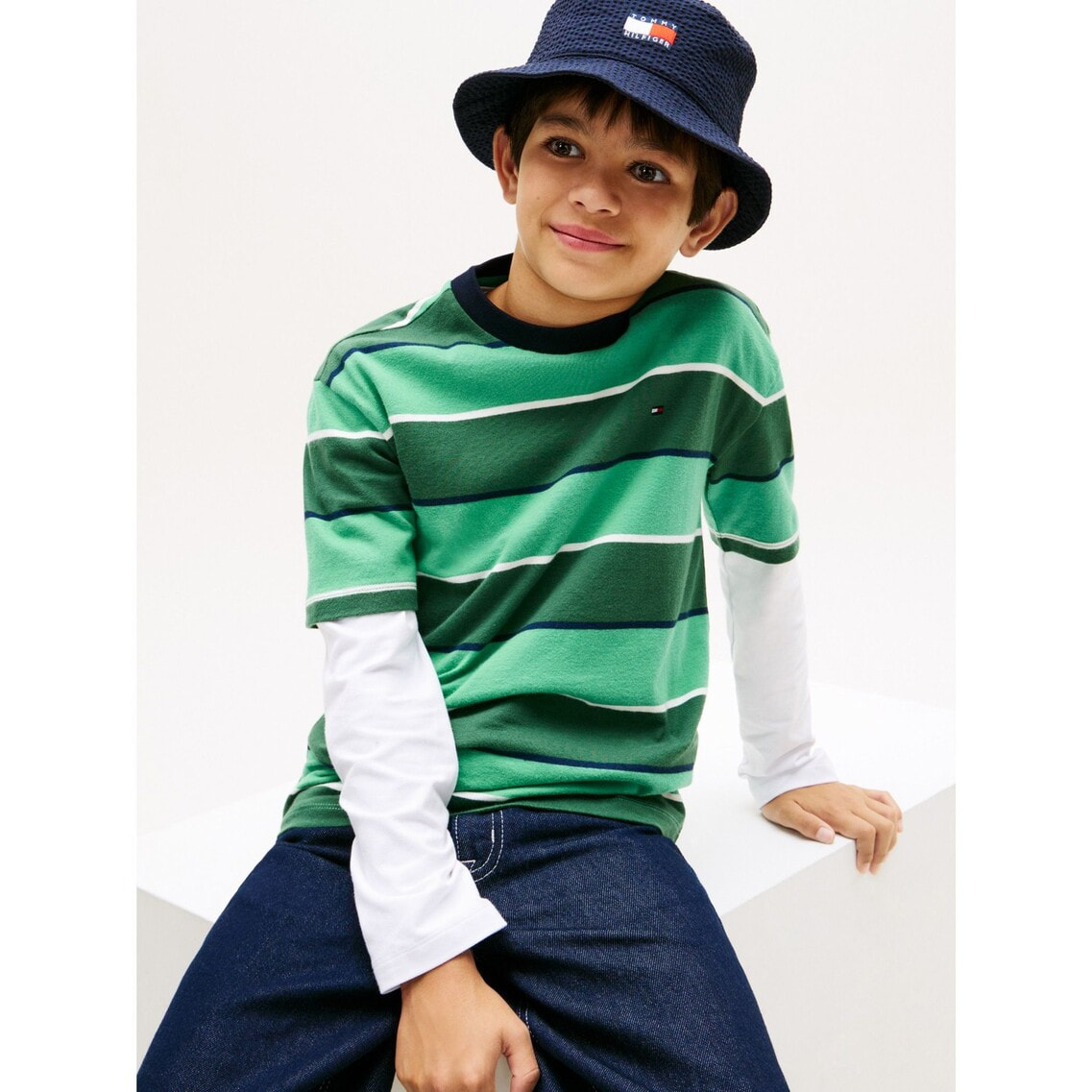 BOYS ラグビーストライプショートスリーブTシャツ | トミー