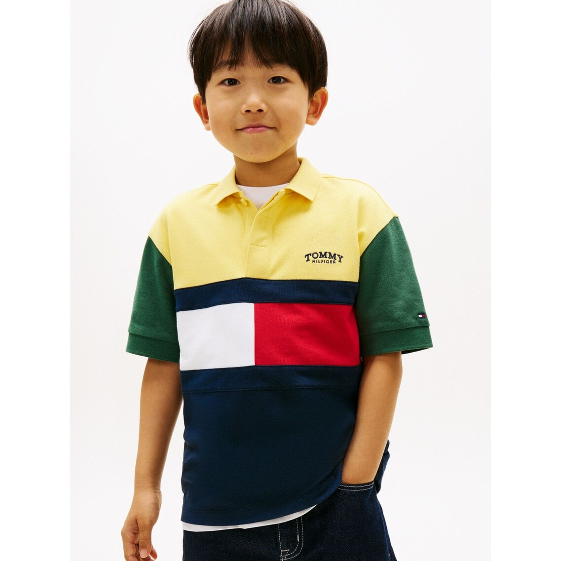 BOYS モノタイプカラーブロックラグビーポロシャツ | トミー